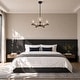 preview thumbnail 4 of 9, Modern Industrial 5-Light Matte Black/Gold Chandelier Globe Glass Shades Pendant Light Fixture for Dining Room - 22" D x 14" H