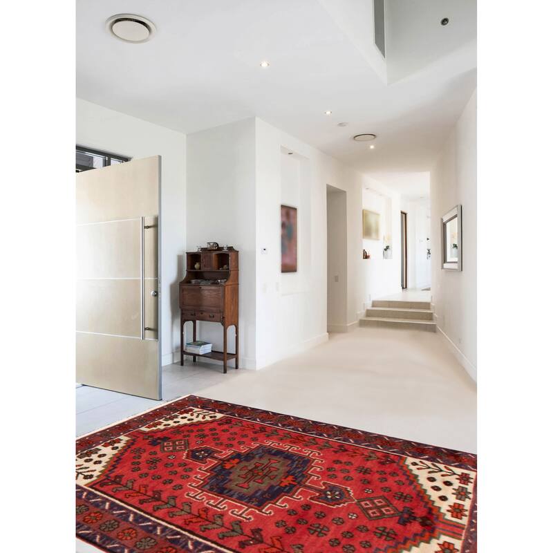 ECARPETGALLERY Hand-knotted Andelz Red Wool Rug - 3'4 x 4'9
