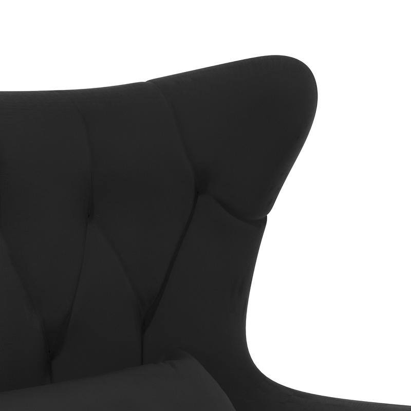 Velvet Tuft Thick Cushion Accent Chair (Set of 2)