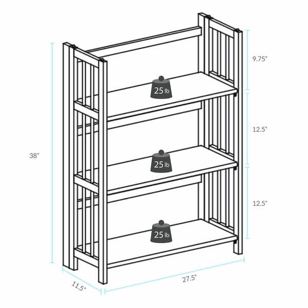 dimension image slide 0 of 2, Porch & Den Edgemont Folding Stackable 27.5-inch Bookcase