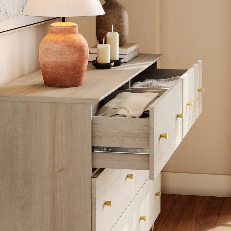 Bedroom 12-Drawer Dresser and Charging Nightstand Set, 94.4" Wide