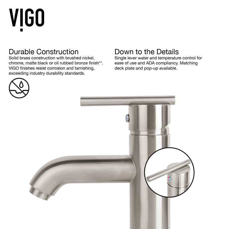 VIGO Giovanni 17"L x 17"W Glass Vessel Sink and Seville 13"H Faucet Set