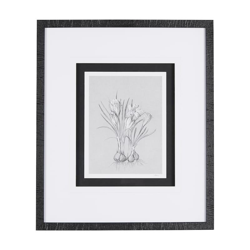 Botanical Sketches V (Grey) Framed Art Print