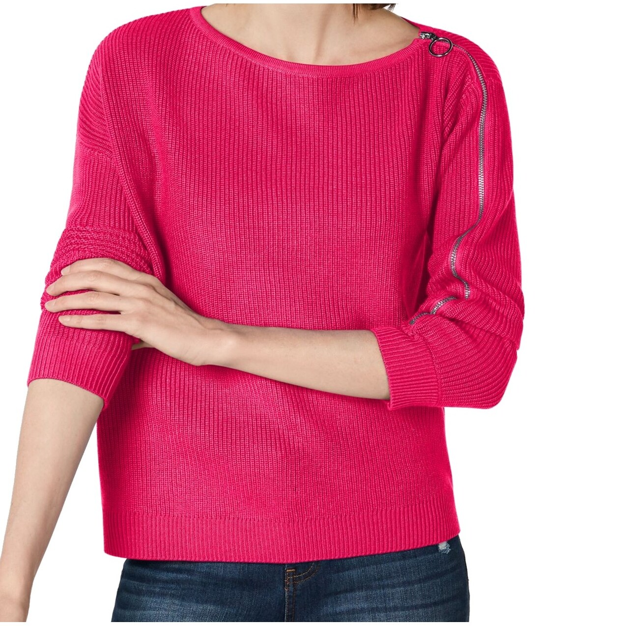 hot pink pullover sweater