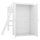 preview thumbnail 8 of 7, White Twin Size Solid Pine Wood Loft Bed with Desk, Shelves, Wardrobe, and Guardrails