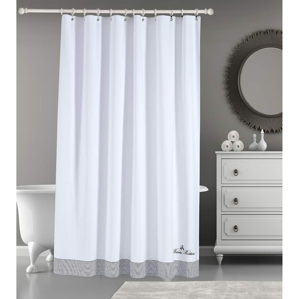Brooks Brothers Rope Stripe Border Shower Curtain