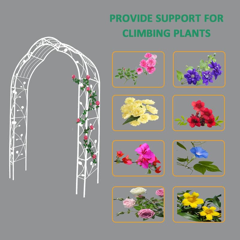 Metal Iron Garden Arch Arbour Trellis Geometric Beauty Minimalist for Climbing Plants Outdoor Garden Backyard Patio Wedding
