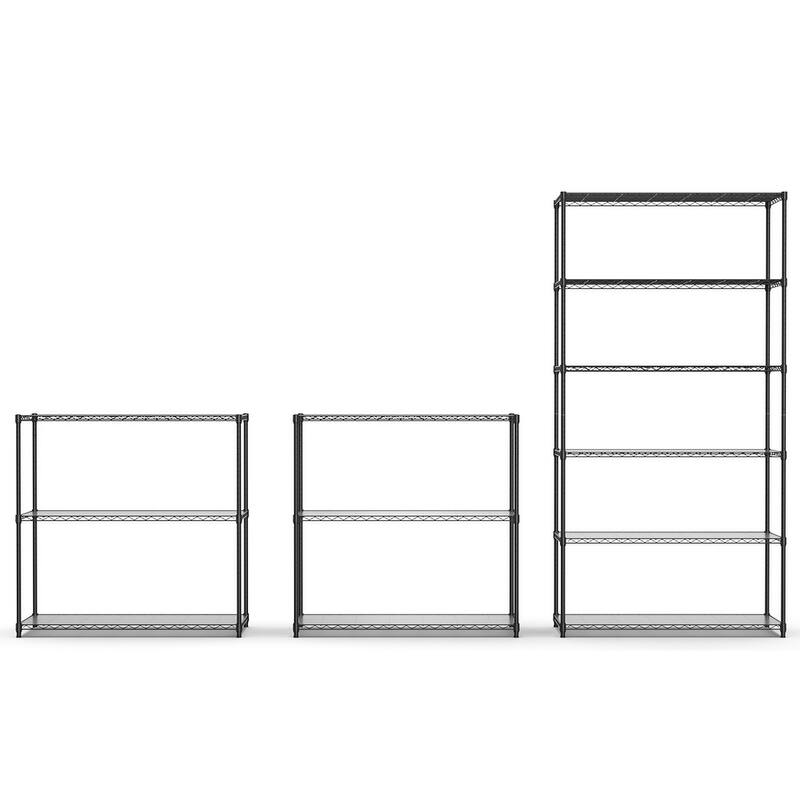 2 Pack 3 Tier Shelf Wire Shelving Unit ,Heavy Duty Metal Large Storage Shelves