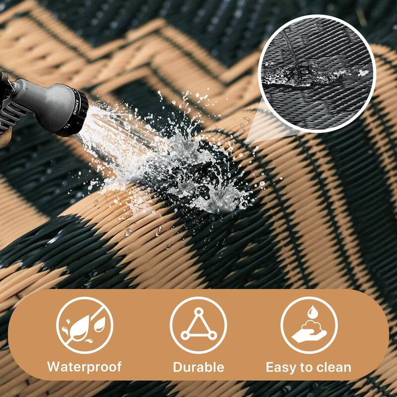 Mcow Geo Harmony Reversible Woven Waterproof Outdoor Area Rug - 5' x 8'