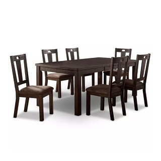 7 Piece Dining Table Set with Six Chairs in Walnut And Ash Brown - Bed ...