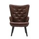 preview thumbnail 4 of 62, Fabric Upholstered Tufted Wingback Living Room Chair With Wooden Legs