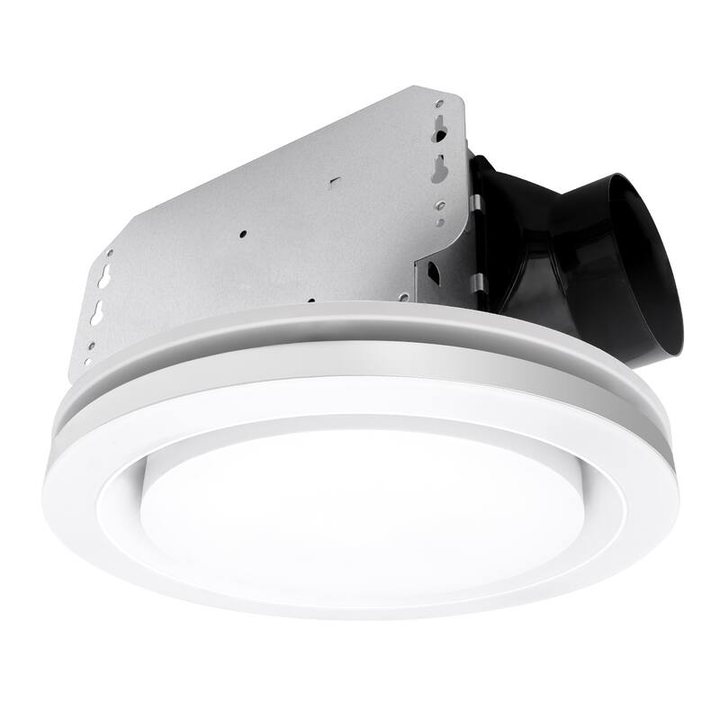 Akicon Bathroom Fan with Light, 90 CFM, 1.5 Sones Exhaust Fan,18W Dimmable 3CCT LED Light with 5W Night Light - N/A - White