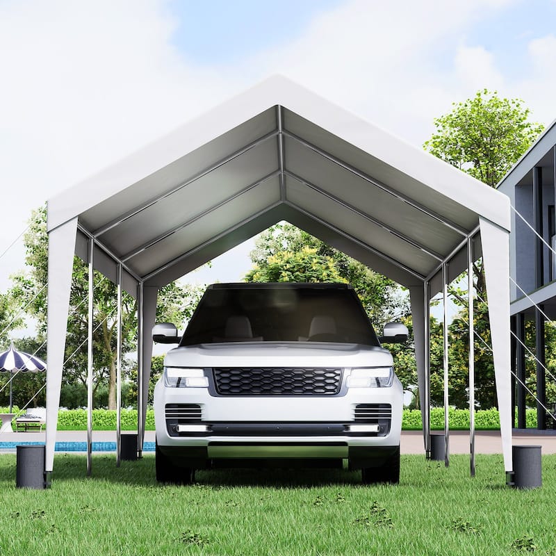 Heavy Duty Carport 10x20ft Outdoor Canopy Shelter with Reinforced Poles - 120 x 240 x 111.6 Inch