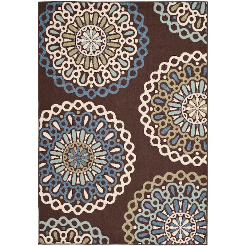 SAFAVIEH Veranda Felizitas Geometric Medallion Indoor/Outdoor Area Rug