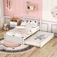 preview thumbnail 1 of 10, Wooden Twin Size Platform Bed Frame with Trundle , Sturdy Construction from Rubberwood and Plywood