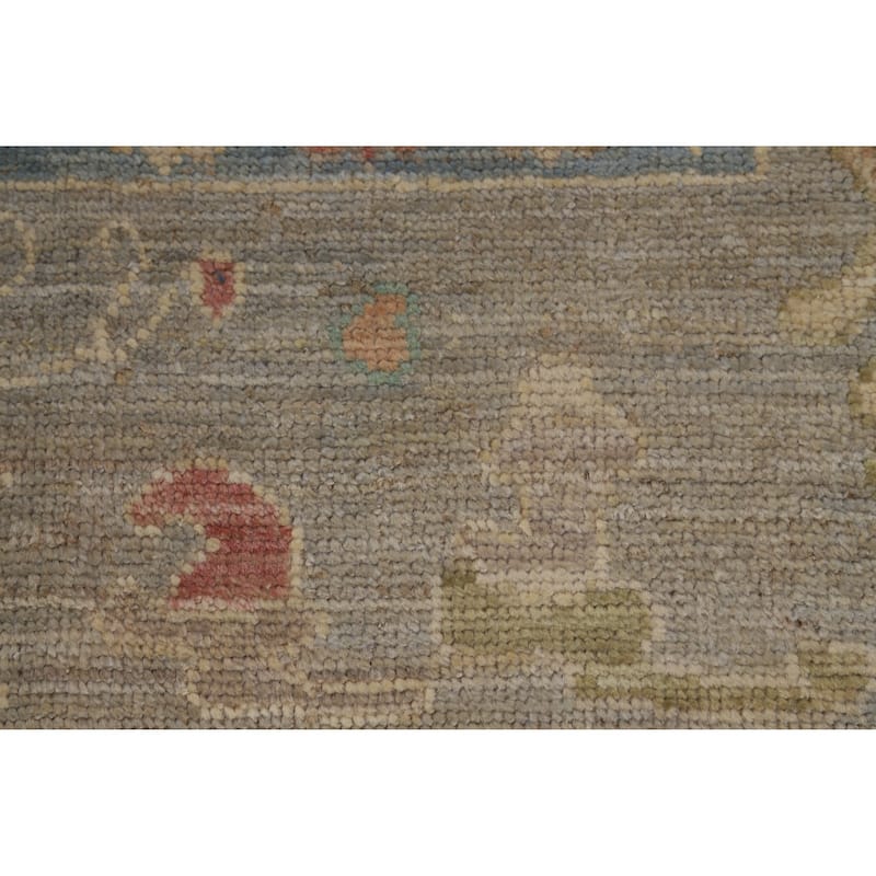 Hand Knotted Oriental 100% Wool Carpet Transitional All-Over Green Oushak Area Rug - 10' 4'' X 8' 2''