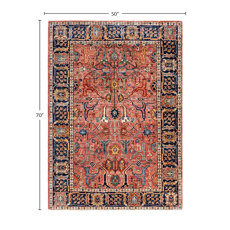 Serapi One-of-a-Kind Hand-Knotted Area Rug - Pink - 4' 2" x 5' 10"