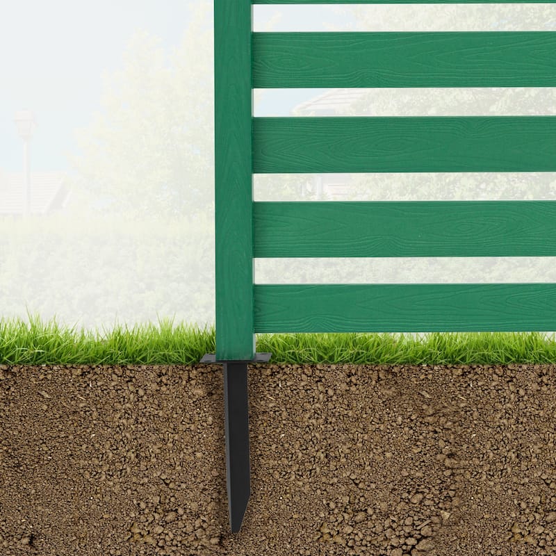 LUE BONA 38 in. x 46 in. Garden Fence Panels Outdoor 2 Panels Recycled Plastic Privacy Air Conditioner Fence