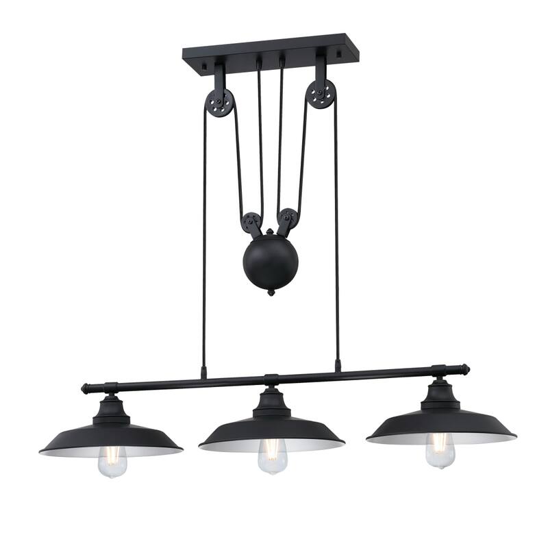 Westinghouse Lighting Iron Hil 3-Light Pulley Pendant - Matte Black
