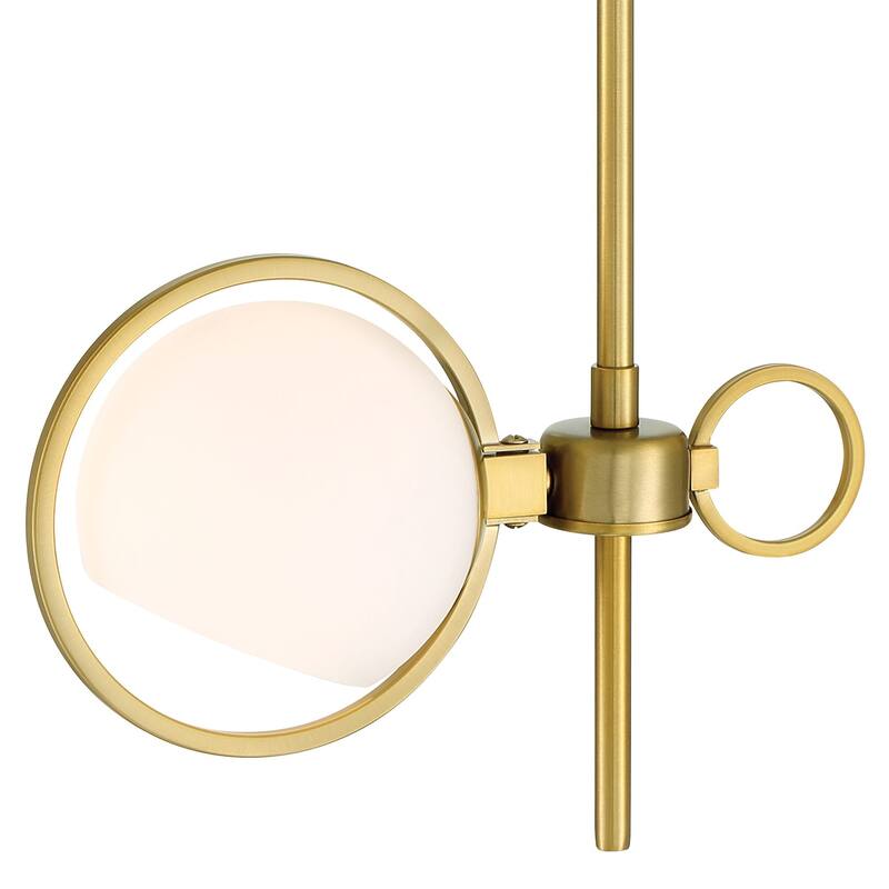 Teatro 11.25 in. 1-Light Brushed Gold Modern Pendant Light