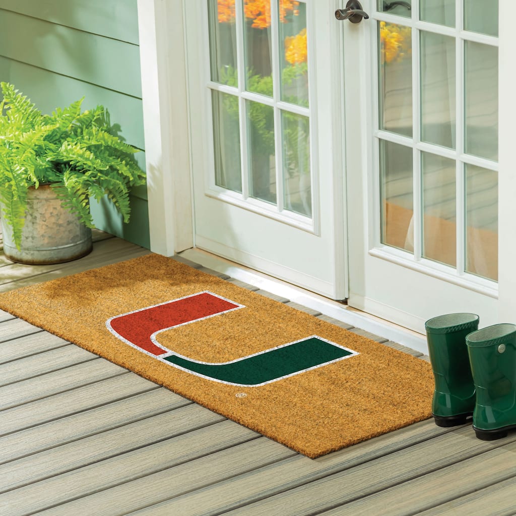 University of Miami Full Color Indoor/Outdoor Coir Mat