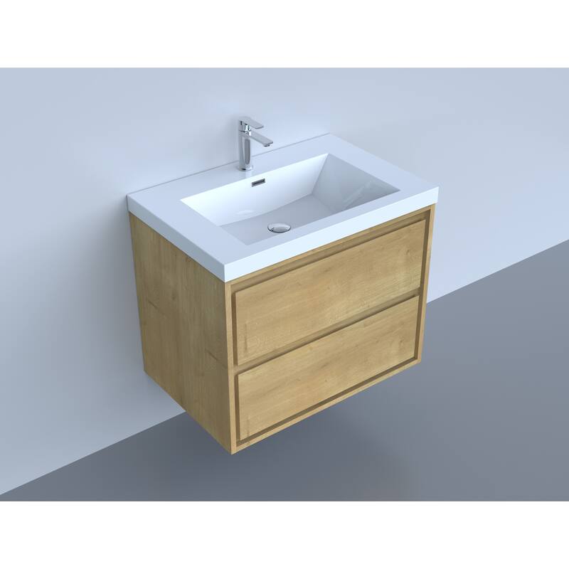 Sage 30“ wall mounted bathroom vanity with single basin acrylic top