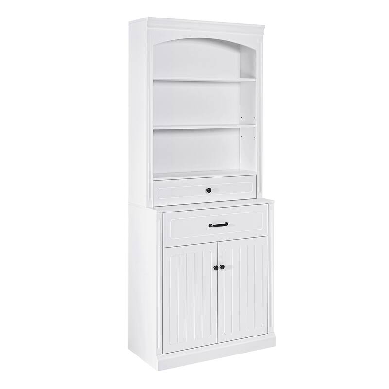 Tall Bathroom Storage Cabinet with Adjustable Shelves, Modern Floor Cabinet with Smooth Drawer Slides