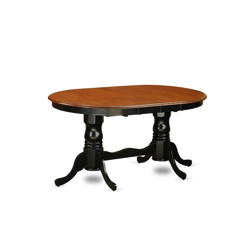 East West Furniture Dining Table Set Consist of an Oval Table with Butterfly Leaf and Dining Chairs (Chair Seat Type Options)
