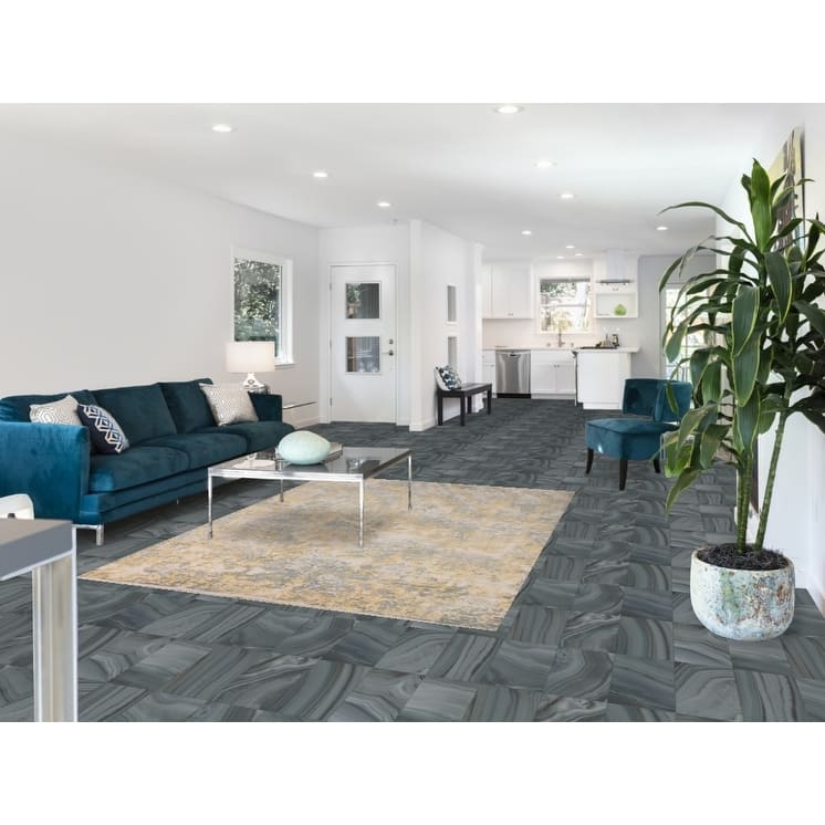 All-Over Striped Abstract Area Rug Handmade Wool Carpet - 5'6"x 7'6"