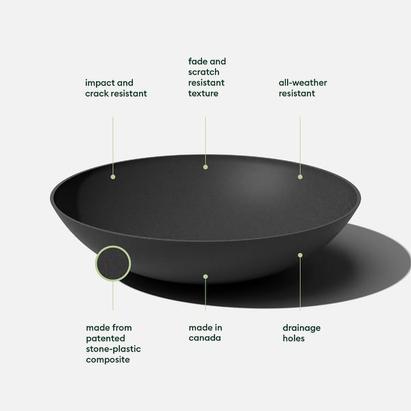 dimension image slide 2 of 16, Mason Series Lane Bowl Planter