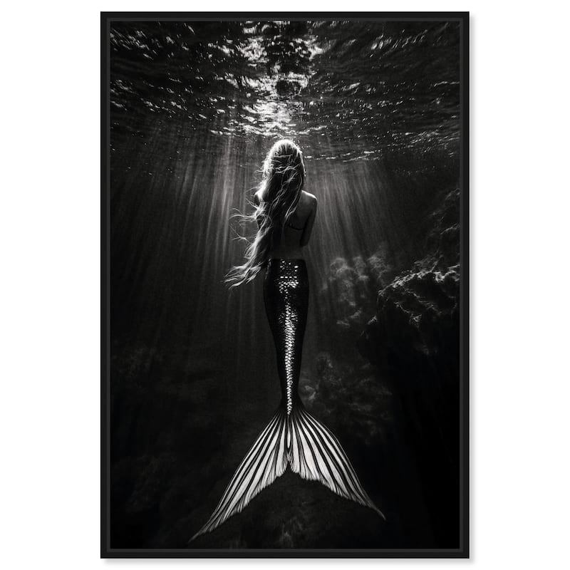 Mermaid Night Canvas by Art Remedy - Black - 10" x 15"