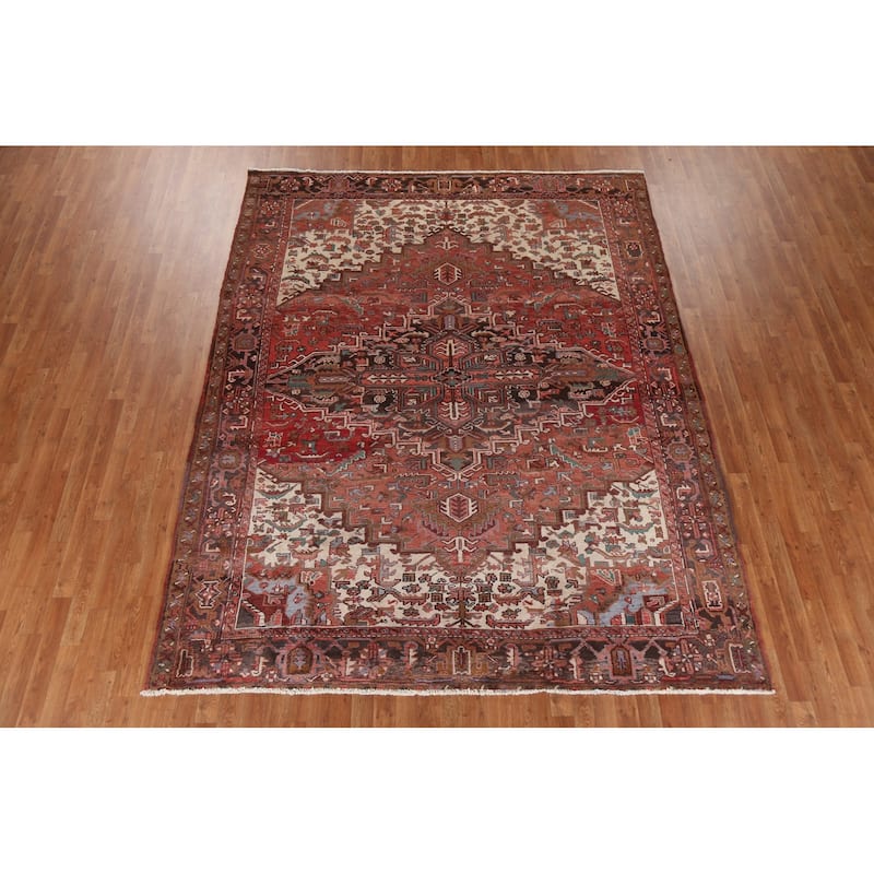 Vegetable Dye Heriz Persian Dining Room Area Rug Wool Hand-knotted - 7'11" x 10'1"