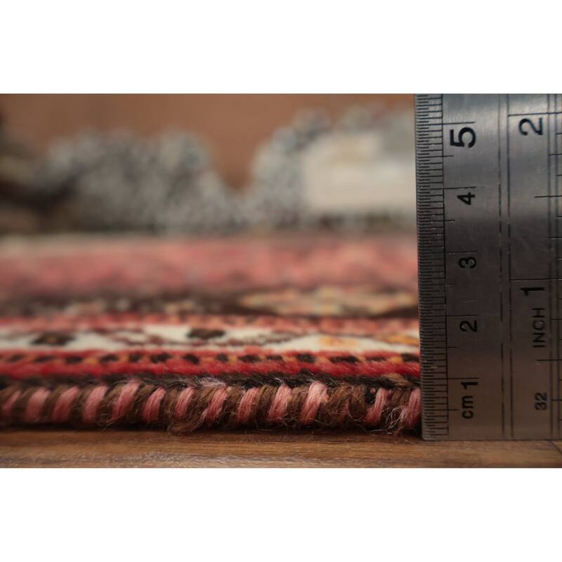 Hand Knotted Oriental 100% Wool Carpet Traditional Medallion Greys & Charcoal Shiraz Area Rug - 9' 11'' X 6' 8''