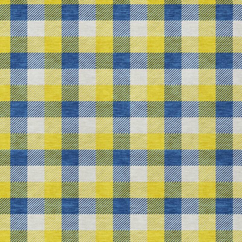 HomeRoots Plaid Transitional Rectangle Outdoor Rug