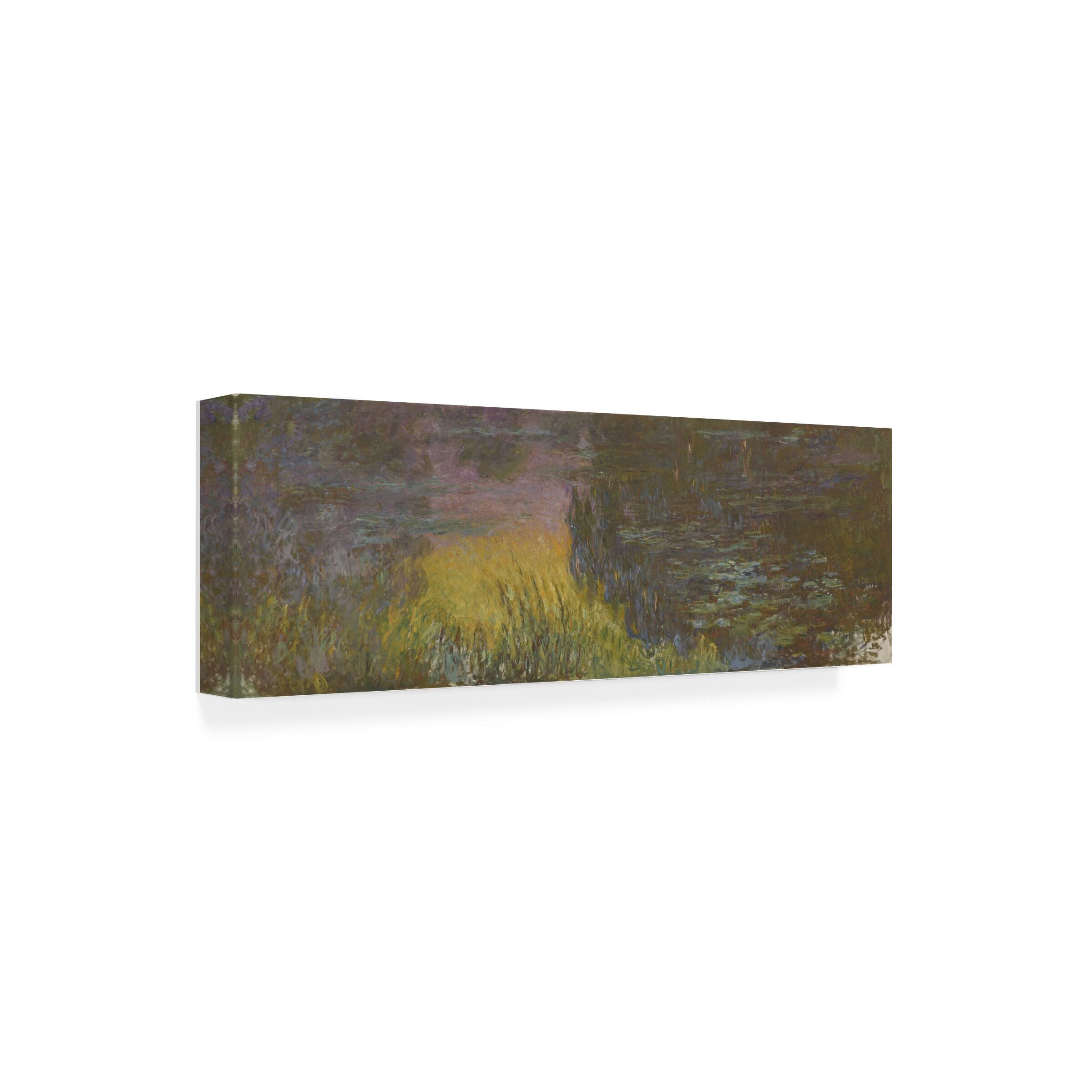 Claude 'The Water Lilies Setting Sun' Canvas Art Bed Bath