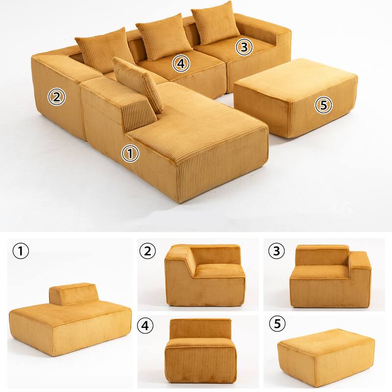 Multi Person Modular Compression Sofa That Can Be Freely Combined