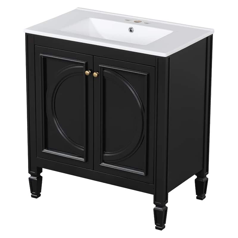 Bathroom Vanity with Sink, Storage Cabinet with Adjustable Shelves, Vanity Set with Soft Close Door and Drawer