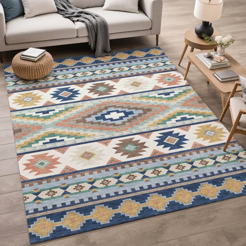 Machine Washable Indoor/ Outdoor Modern Ottawa Chantille Rug