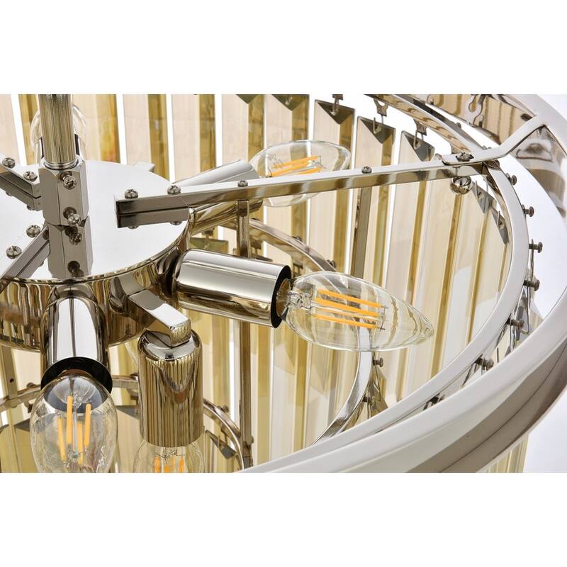 Royce Edge 9-Light Polished Nickel Chandelier