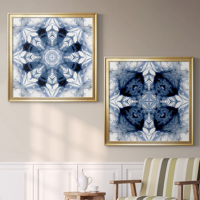 Indigo Kaleidoscope III Premium Framed Canvas - Ready to Hang