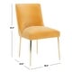 preview thumbnail 47 of 124, SAFAVIEH Couture Nolita Velvet Accent Chair - Mustard / Brass - 28"x23"x35.3" - 28" W x 23" D x 35" H