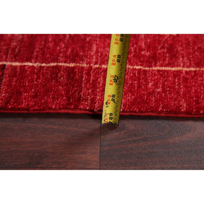 Gabbeh Kashkoli Oriental Wool Runner Rug Hand-knotted Hallway Carpet - 2'7" x 8'4"