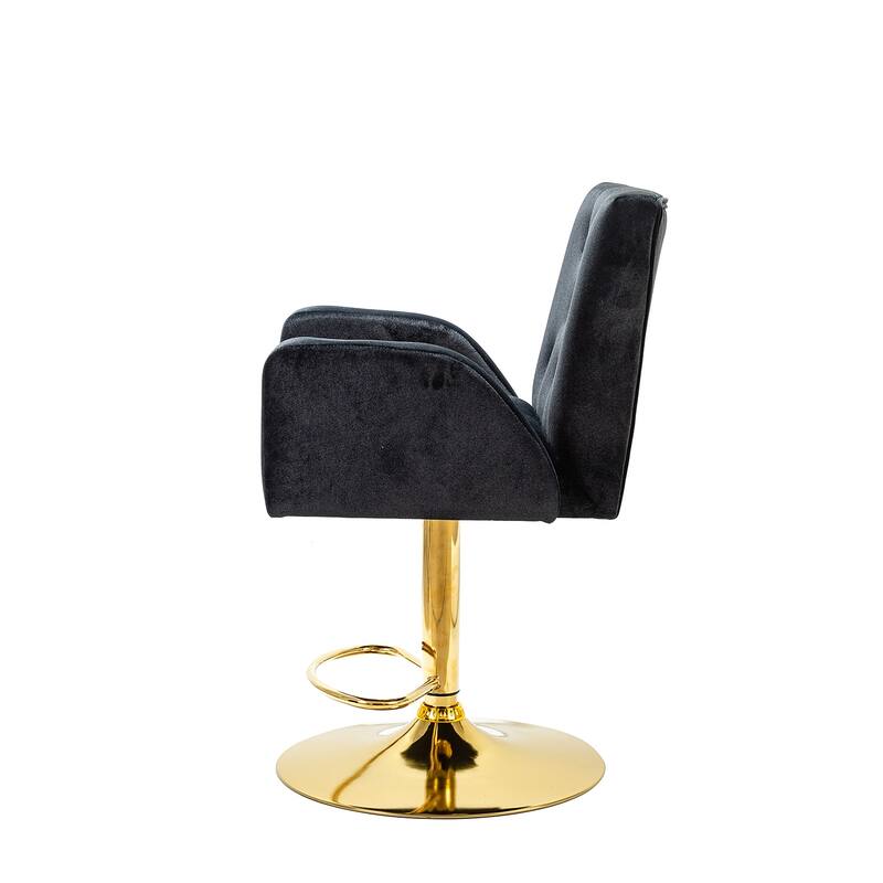 Loreto Modern Tufted Velvet Swivel chair with Adjustable Height Set of 2 by HULALA HOME