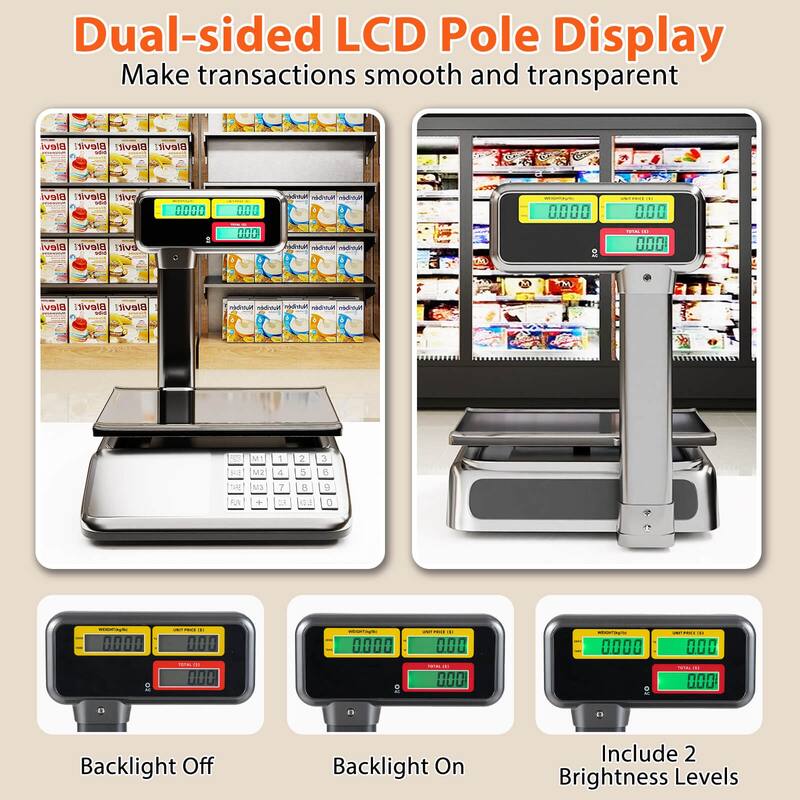 Costway 88lb Price Computing Scale with Pole Dual LCD Display,Counting - See Details