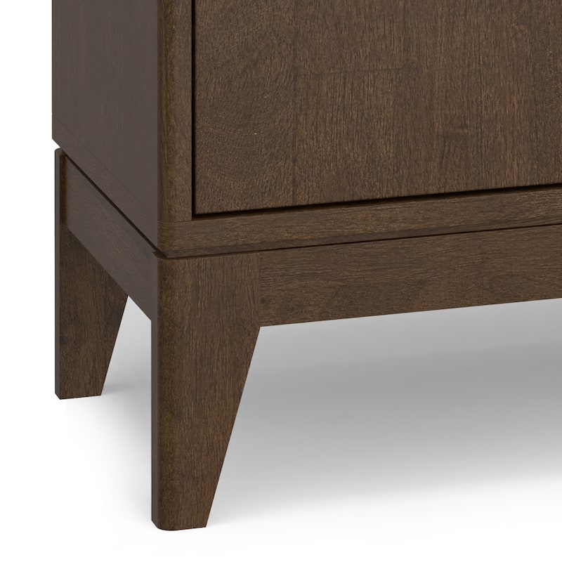 WYNDENHALL Pearson SOLID HARDWOOD 38" Wide Rectangle Modern 2 Door Sideboard Buffet/Storage Cabinet in Walnut Brown