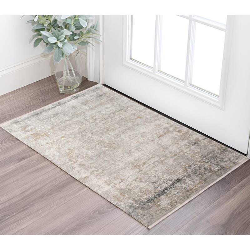 HomeRoots Medallion Contemporary Rectangle Area Rug - 36.00 in. x 24.00 in.  x 0.30 in.