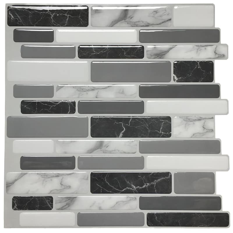 Art3d 12"x12" Peel and Stick Vinyl Backsplash Tile Marbel Grey