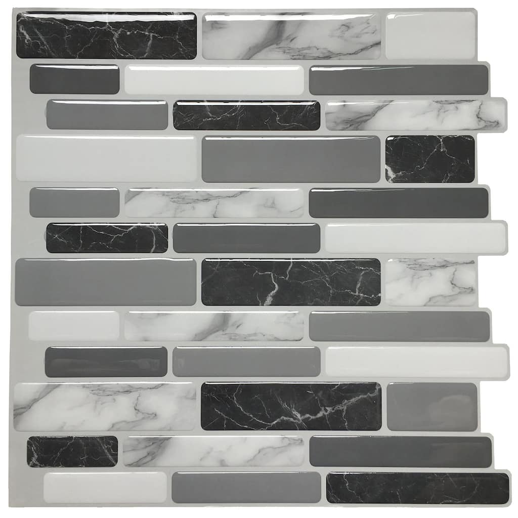 Art3d 12"x12" Peel and Stick Vinyl Backsplash Tile Marbel Grey