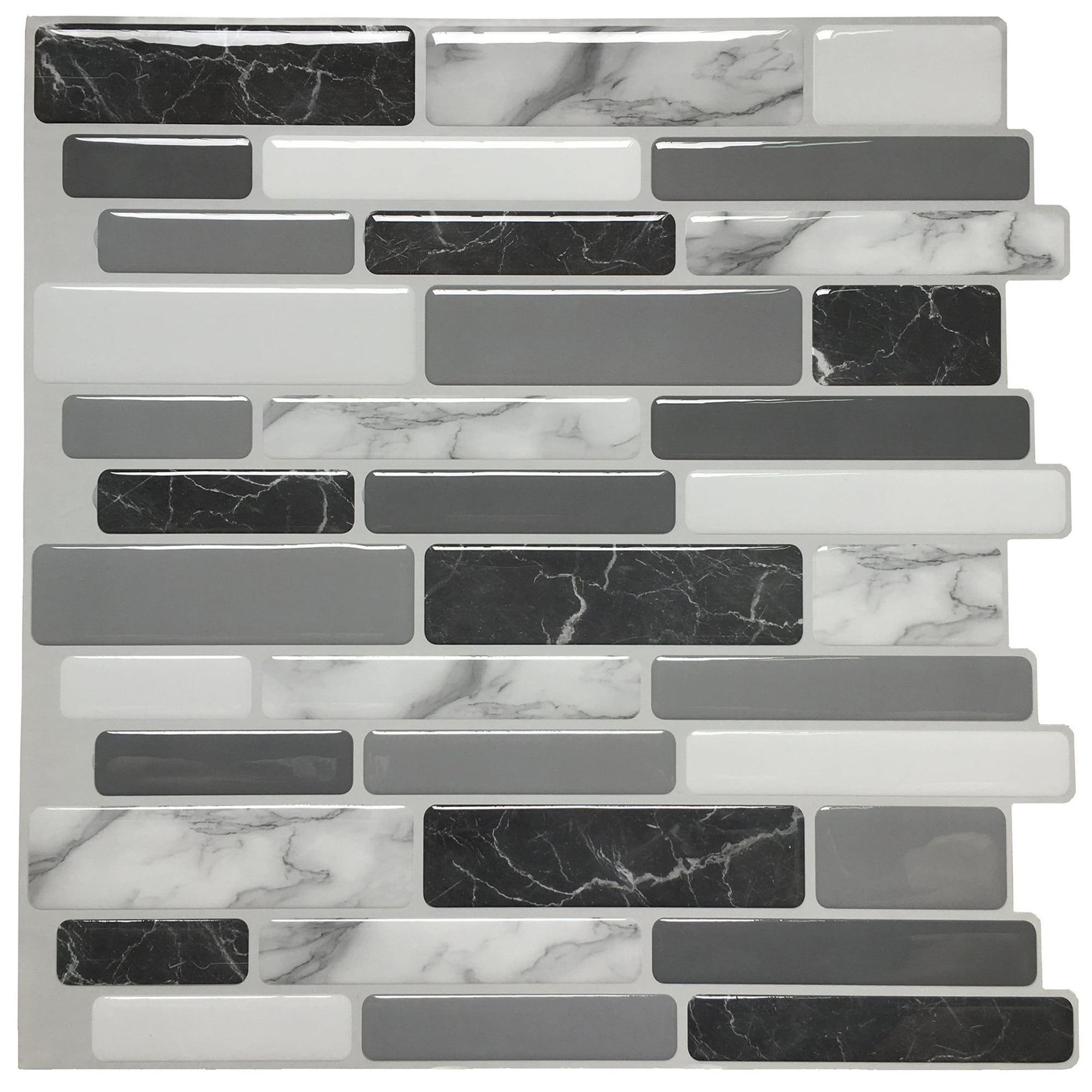 Art3d 12"x12" Peel and Stick Vinyl Backsplash Tile Marbel Grey