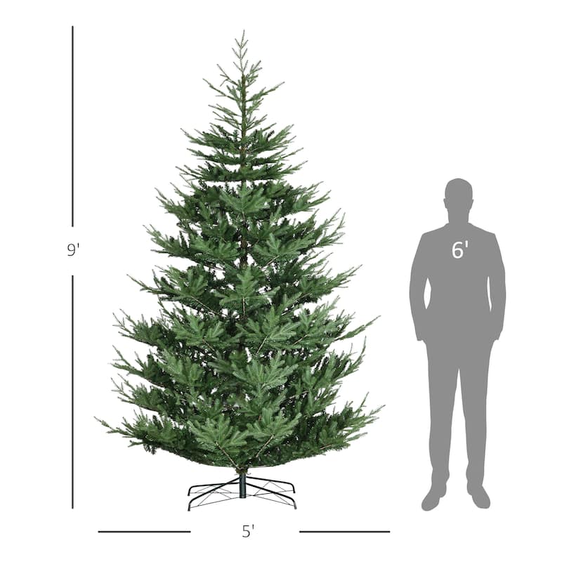 HOMCOM 9 ft. Artificial Unlit Christmas Tree with Stand - 8.85 ft
